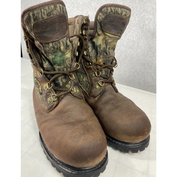 FILED & STREAM Men Sz 11 Brown Leather Boots Thinsulate Gortex lined VIBRAM Sole - Picture 2 of 8